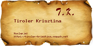 Tiroler Krisztina névjegykártya